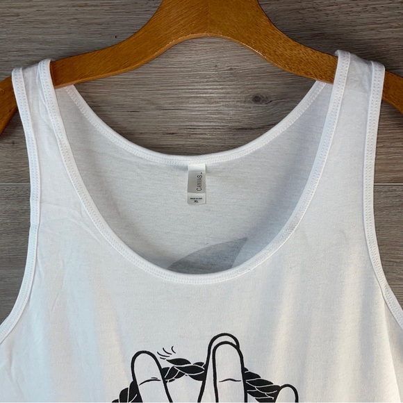 SHARK FACE GANG T-shirt Tank Top XL White Cotton Macklemore Ryan Lewis Brand New - Picture 2 of 7